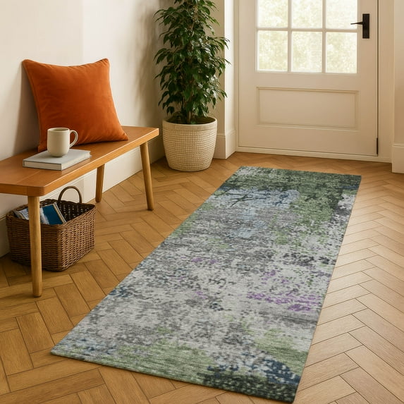 Addison Rugs Mayfield Premium Machine Washable Transitional Abstract Fern Runner Rug, 2'3" x 7'6"