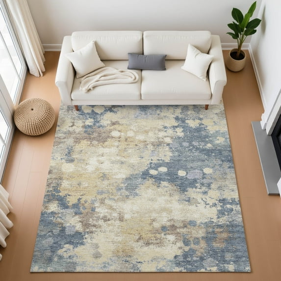 Addison Rugs Mayfield Premium Machine Washable Transitional Abstract Gold Rectangle Rug, 2'6" x 3'10"
