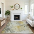 thumbnail image 1 of Addison Rugs Mayfield Premium Machine Washable Transitional Abstract Gold Rectangle Rug, 3' x 5', 1 of 7