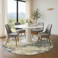 thumbnail image 1 of Addison Rugs Mayfield Premium Machine Washable Transitional Abstract Gold Round Rug, 8' x 8', 1 of 6