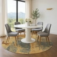 thumbnail image 1 of Addison Rugs Mayfield Premium Machine Washable Transitional Abstract Gold Round Rug, 8' x 8', 1 of 6