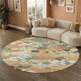 thumbnail image 1 of Addison Rugs Mayfield Premium Machine Washable Transitional Abstract Gold Round Rug, 8' x 8', 1 of 8