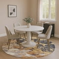 thumbnail image 1 of Addison Rugs Mayfield Premium Machine Washable Transitional Abstract Gold Round Rug, 8' x 8', 1 of 6