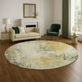 thumbnail image 1 of Addison Rugs Mayfield Premium Machine Washable Transitional Abstract Gold Round Rug, 8' x 8', 1 of 6