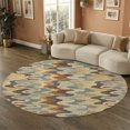 thumbnail image 1 of Addison Rugs Mayfield Premium Machine Washable Transitional Abstract Gold Round Rug, 8' x 8', 1 of 8