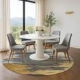 thumbnail image 1 of Addison Rugs Mayfield Premium Machine Washable Transitional Abstract Gold Round Rug, 8' x 8', 1 of 6