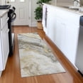 thumbnail image 1 of Addison Rugs Mayfield Premium Machine Washable Transitional Abstract Gold Runner Rug, 2'3" x 7'6", 1 of 6