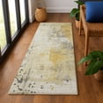 thumbnail image 1 of Addison Rugs Mayfield Premium Machine Washable Transitional Abstract Gold Runner Rug, 2'3" x 7'6", 1 of 6