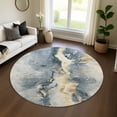 thumbnail image 1 of Addison Rugs Mayfield Premium Machine Washable Transitional Abstract Graphite Round Rug, 8' x 8', 1 of 6