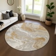thumbnail image 1 of Addison Rugs Mayfield Premium Machine Washable Transitional Abstract Graphite Round Rug, 8' x 8', 1 of 6
