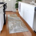 thumbnail image 1 of Addison Rugs Mayfield Premium Machine Washable Transitional Abstract Graphite Runner Rug, 2'3" X 7'6" Machine Washable Transitional Abstract Graphite Oversized Sherpa Throw Blanket, 1 of 6