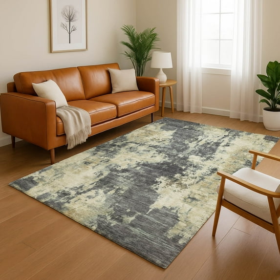 Addison Rugs Mayfield Premium Machine Washable Transitional Abstract Gray Rectangle Rug, 5' x 7'6"