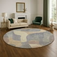 thumbnail image 1 of Addison Rugs Mayfield Premium Machine Washable Transitional Abstract Gray Round Rug, 8' x 8', 1 of 6
