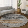 thumbnail image 1 of Addison Rugs Mayfield Premium Machine Washable Transitional Abstract Gray Round Rug, 8' x 8', 1 of 6