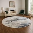 thumbnail image 1 of Addison Rugs Mayfield Premium Machine Washable Transitional Abstract Gray Round Rug, 8' x 8', 1 of 6