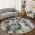 thumbnail image 1 of Addison Rugs Mayfield Premium Machine Washable Transitional Abstract Gray Round Rug, 8' x 8', 1 of 6
