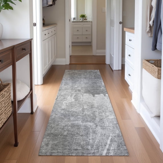 Addison Rugs Mayfield Premium Machine Washable Transitional Abstract Gray Runner Rug, 2'3" x 7'6"