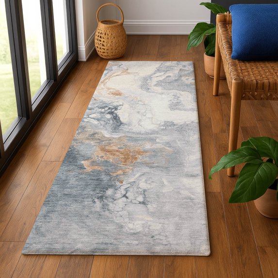 Addison Rugs Mayfield Premium Machine Washable Transitional Abstract Gray Runner Rug, 2'3" x 7'6"