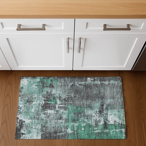 Addison Rugs Mayfield Premium Machine Washable Transitional Abstract Green Rectangle Rug, 1'8" x 2'6"