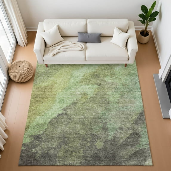 Addison Rugs Mayfield Premium Machine Washable Transitional Abstract Green Rectangle Rug, 2'6" x 3'10"