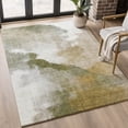 thumbnail image 1 of Addison Rugs Mayfield Premium Machine Washable Transitional Abstract Green Rectangle Rug, 5' X 7'6" Machine Washable Transitional Abstract Green Oversized Sherpa Throw Blanket, 1 of 6
