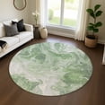 thumbnail image 1 of Addison Rugs Mayfield Premium Machine Washable Transitional Abstract Green Round Rug, 8' x 8', 1 of 6