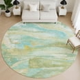thumbnail image 1 of Addison Rugs Mayfield Premium Machine Washable Transitional Abstract Green Round Rug, 8' x 8', 1 of 6