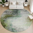 thumbnail image 1 of Addison Rugs Mayfield Premium Machine Washable Transitional Abstract Green Round Rug, 8' x 8', 1 of 6