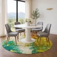 thumbnail image 1 of Addison Rugs Mayfield Premium Machine Washable Transitional Abstract Green Round Rug, 8' x 8', 1 of 6
