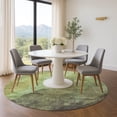 thumbnail image 1 of Addison Rugs Mayfield Premium Machine Washable Transitional Abstract Green Round Rug, 8' x 8', 1 of 6