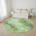 thumbnail image 1 of Addison Rugs Mayfield Premium Machine Washable Transitional Abstract Green Round Rug, 8' x 8', 1 of 6