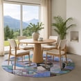 thumbnail image 1 of Addison Rugs Mayfield Premium Machine Washable Transitional Abstract Green Round Rug, 8' x 8', 1 of 6