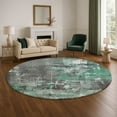 thumbnail image 1 of Addison Rugs Mayfield Premium Machine Washable Transitional Abstract Green Round Rug, 8' x 8', 1 of 6