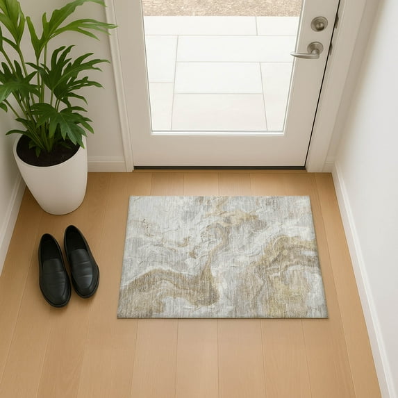 Addison Rugs Mayfield Premium Machine Washable Transitional Abstract Ivory Rectangle Rug, 1'8" x 2'6"