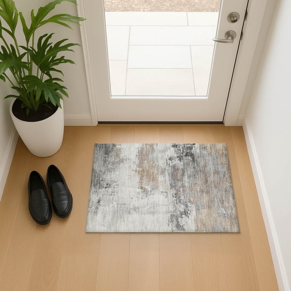 Addison Rugs Mayfield Premium Machine Washable Transitional Abstract Ivory Rectangle Rug, 1'8" x 2'6"