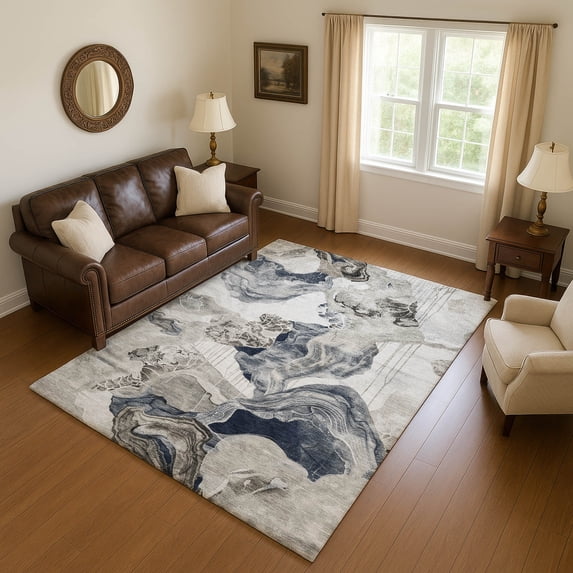 Addison Rugs Mayfield Premium Machine Washable Transitional Abstract Ivory Rectangle Rug, 3' x 5'