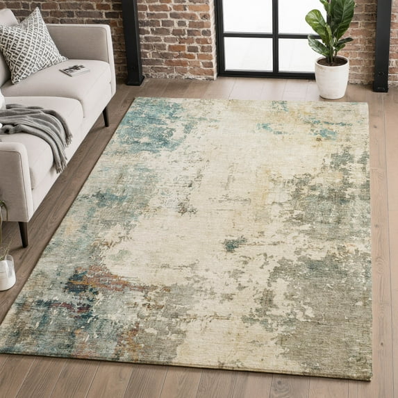 Addison Rugs Mayfield Premium Machine Washable Transitional Abstract Ivory Rectangle Rug, 3' x 5'