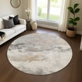 thumbnail image 1 of Addison Rugs Mayfield Premium Machine Washable Transitional Abstract Ivory Round Rug, 8' x 8', 1 of 6