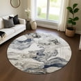 thumbnail image 1 of Addison Rugs Mayfield Premium Machine Washable Transitional Abstract Ivory Round Rug, 8' x 8', 1 of 6