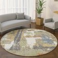 thumbnail image 1 of Addison Rugs Mayfield Premium Machine Washable Transitional Abstract Ivory Round Rug, 8' x 8', 1 of 6