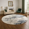 thumbnail image 1 of Addison Rugs Mayfield Premium Machine Washable Transitional Abstract Ivory Round Rug, 8' x 8', 1 of 6
