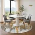 thumbnail image 1 of Addison Rugs Mayfield Premium Machine Washable Transitional Abstract Ivory Round Rug, 8' x 8', 1 of 6