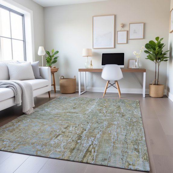 Addison Rugs Mayfield Premium Machine Washable Transitional Abstract Khaki Rectangle Rug, 10' x 14'