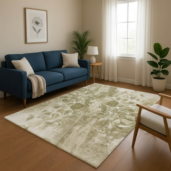 Addison Rugs Mayfield Premium Machine Washable Transitional Abstract Khaki Rectangle Rug, 2'6" x 3'10"