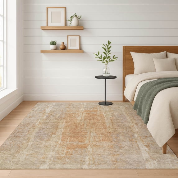 Addison Rugs Mayfield Premium Machine Washable Transitional Abstract Khaki Rectangle Rug, 8' x 10'