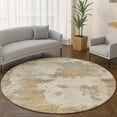 thumbnail image 1 of Addison Rugs Mayfield Premium Machine Washable Transitional Abstract Khaki Round Rug, 8' x 8', 1 of 6