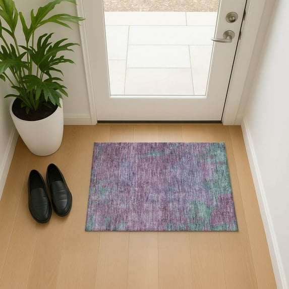 Addison Rugs Mayfield Premium Machine Washable Transitional Abstract Lavender Rectangle Rug, 1'8" X 2'6" Machine Washable Transitional Abstract Lavender Oversized Sherpa Throw Blanket