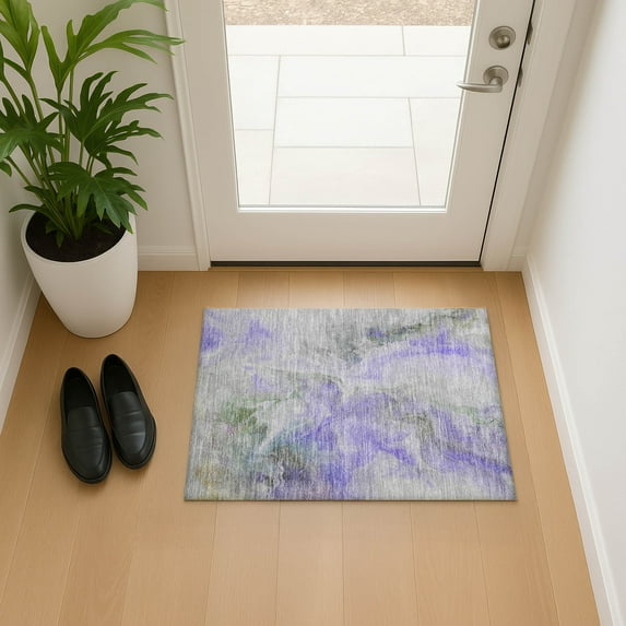 Addison Rugs Mayfield Premium Machine Washable Transitional Abstract Lavender Rectangle Rug, 1'8" x 2'6"
