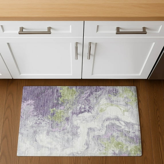 Addison Rugs Mayfield Premium Machine Washable Transitional Abstract Lavender Rectangle Rug, 1'8" x 2'6"