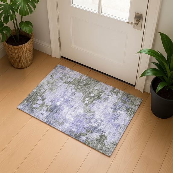 Addison Rugs Mayfield Premium Machine Washable Transitional Abstract Lavender Rectangle Rug, 1'8" x 2'6"